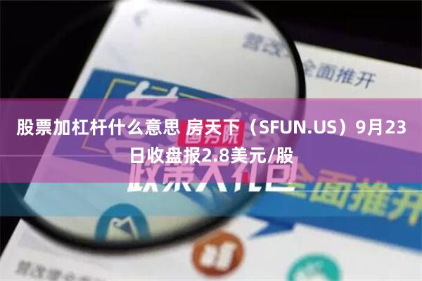 股票加杠杆什么意思 房天下（SFUN.US）9月23日收盘报2.8美元/股