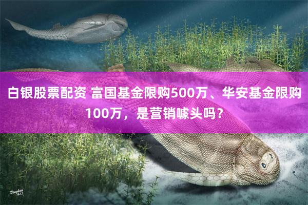 白银股票配资 富国基金限购500万、华安基金限购100万，是营销噱头吗？